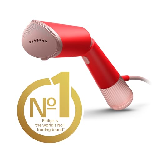 Philips 5000 Series Handheld Steamer – Adjustable Head, Quick Heat-up, Eco & Max Settings, Safe For Delicate Fabrics, Steams Vertically And Horizontally, Accessories Included, Orange Red (STH5020/40) - 2