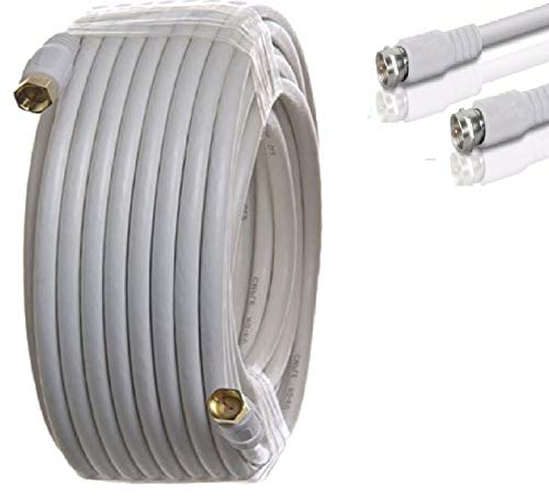 100' FT RG-6 COAXIAL Cable Wire with Factory Sealed RG6 CONNECTORS UL CMG for Satellite - HD TV Antenna - Rogers, Bell, Shaw, Telus
