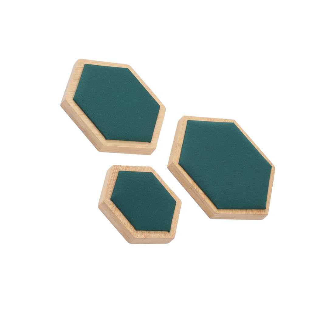 YIXANNX Hexagon Wooden Display Tray For Bracelets – Durable And Exquisite Craft Storage And Display Solid Tray Hexagon, Green