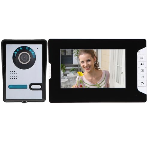 Image of Video Door Phone 7 Inch TFT LCD Monitor Video Doorbell Intercom with Night Vision Camera, Two-Way Audio, Aluminum Alloy Panel