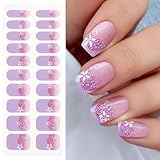 JMEOWIO Nagelfolie UV Härtend Blumen Farbverlauf UV Gel Nail Strips Nagelsticker Nagelaufkleber Nail Art Dekoration Nageldesign Zubehör