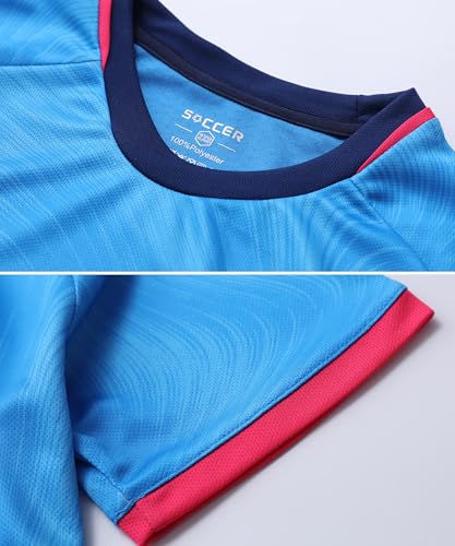 M2C Boys 2-Pack Jersey Soccer Knit Set Sport Team Uniform Camisa e Shorts 9-10 Amarelo/Azul