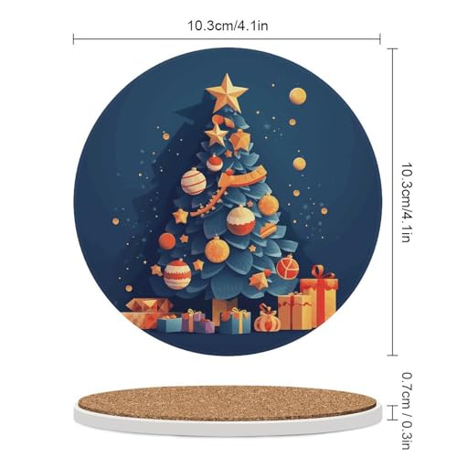 Dessous de verre céramique absorbant antidérapant liège lot de 4 - 3