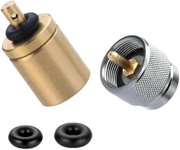 2Sets Camping Stove Butane Fuel Canister Adapter, Outdoor for Camping Gas Burner Accessories Suitable Backpacking Stove Butane Gas Adapter Convert Connector