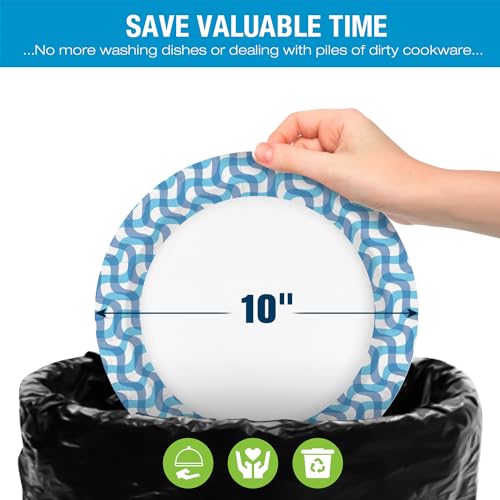 Ginkgo 100 Count Paper Plates 10 inch Bulk Thickened Heavy Duty Disposable Christmas Large Plates for Holiday, Party, Picnic and Everyday Use by Ginkgo - Image 7