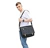 Imyth Sac messager pour hommes rétro, sacoche en toile décontractée pour ordinateur portable de 33,3 à 15,6 cm, Noir, 13.3 inch #4