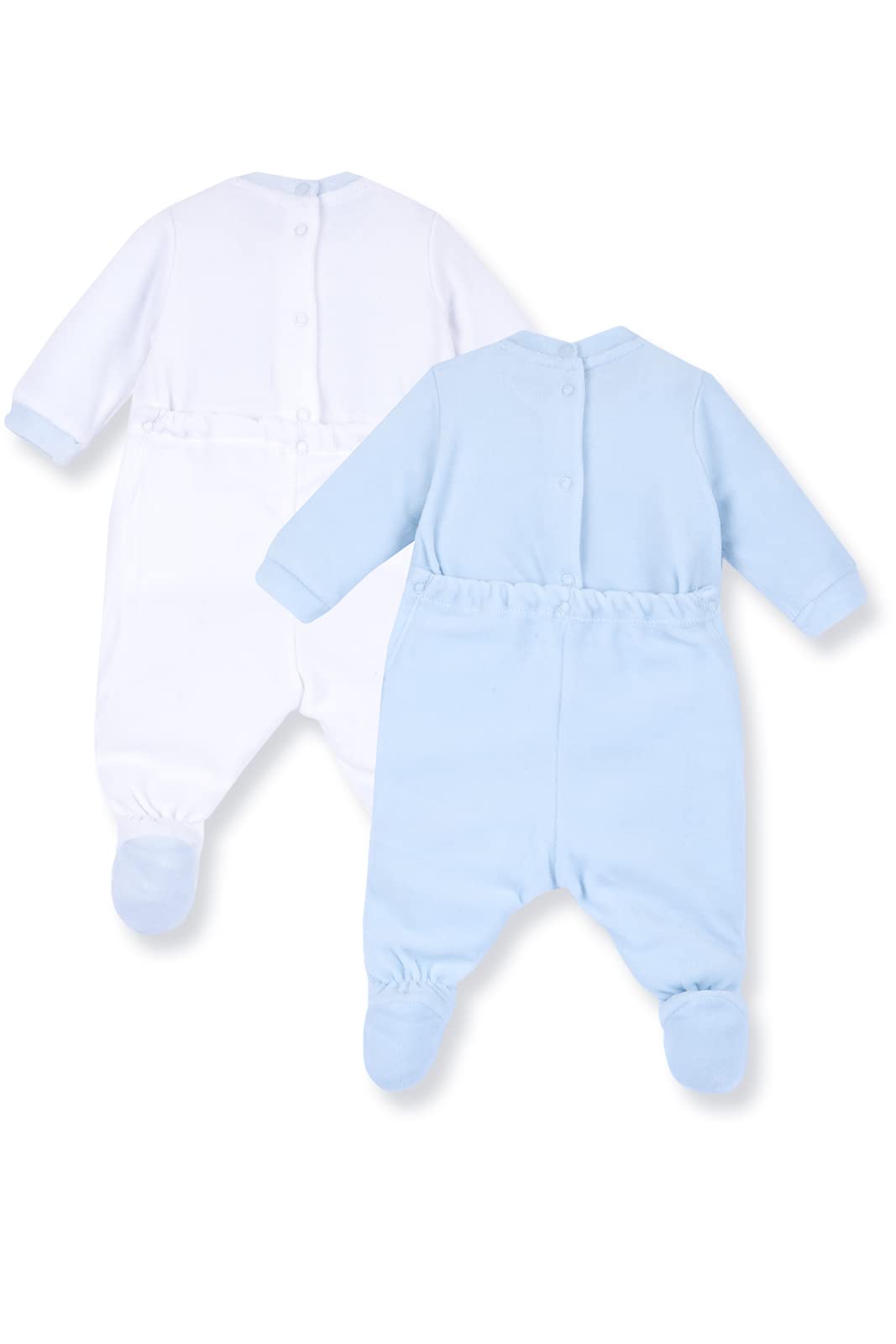 Chicco Zestaw kombinezonów szenilowych ze stopką, kombinezon zimowy unisex 0-24 (2 sztuki), Niebieska, 0 miesięcy