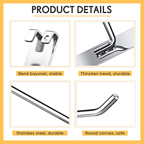 25 Pcs Gridwall Panel Hooks Panel Display Hooks Silver Grid Wall Hooks Stainless Steel Peg Hooks For Grid Wall Retail Shop Display Trade Show Home Office Garage Storage, 6 Inch #TOP2