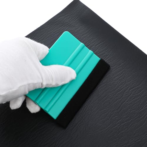 Image of Hariendny Squeegee for Vinyl, 2 Pcs Pink and Teal Vinyl Scraper Tools Wallpaper Smoothing Suede Felt Edge Squeegee Craft Sign Making Wrap Tool for Car Window Wrap Tint Application ppf Tools
