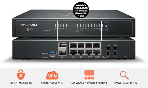 Image of SonicWall TZ580 Secure Upgrade Plus Advanced Edition Firewall, 3-Year