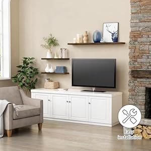 Forbena Rustic Brown Floating Shelves for Wall Set of 3, 24 Inches Long Wall Shelves for Bedroom Storage, Large Wall Mounted Shelves for Living Room Books, Closet (Dark Wood) Forbena Rustic Brown Floating Shelves for Wall Set of 3 24 Inches Long Wall Shelves for Bedroom Storage Large Wall Mounted Shelves for Living Room Books Closet Dark Wood