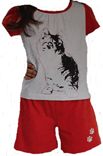 lupilu Traje corto para niña, talla 110/116, diseño de gato