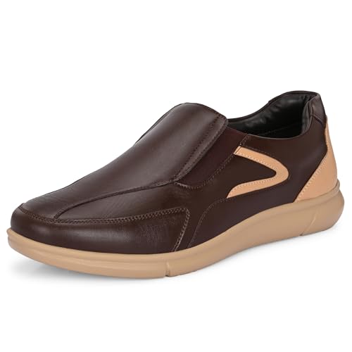 Image of Centrino Office Loafers for Man | Casual Shoes for Men Stylish | Slip-On with Cushioned Insole | Lightweight Comfortable | Loafer Shoes for Men | Hand-Stitched Moccasin Design | Mens Shoes Professional (9517)