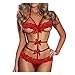 Produktbild WoWer Damen Sexy Weihnachten Kostüm Dessous Nachthemd Erotik Rot Weihnachtsfrau Unterwäsche Babydoll Strapse Nachtkleid Cosplay Lingerie Nachtwäsche Rock Bühnenuniformen Erotische Dessous