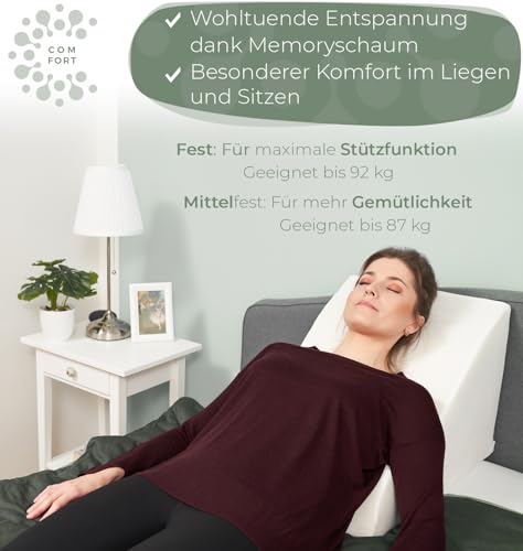 Keilkissen WELL B4 Lesekissen für Bett und Sofa, bequem