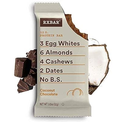 RXBAR, Coconut Chocolate, Protein Bar, 1.83 Ounce (Pack of 4), High Protein Snack, Gluten Free