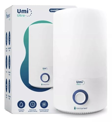Umidificador de Ar 4,3 Litros, Ultrassônico, Umi Ultra Dellamed, Branco, Bivolt, Com Reservatório pa
