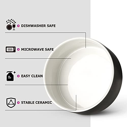 Y Yhy Ceramic Dog Bowls, 32 Oz Dog Food And Water Bowl Set Weighted Dog Bowl With Detachable Stand Modern Dog Dishes For Small, Medium Dogs, And Cats, Matte Black #TOP5