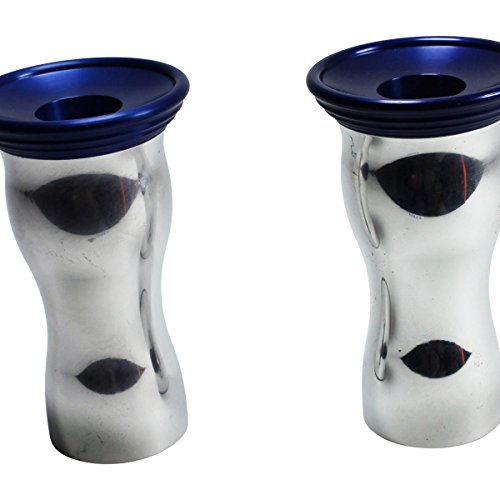 Candle Holder Solid Aluminum Pair Cobalt | Renovator's Supply #TOP29