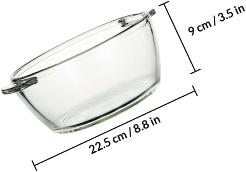 Large 1.5l Glass Salad Mixing Bowl Food Mixing and Noodle Serving Bowl Kitchen Fruit for Home Dining and Student Dorm Use Random Style