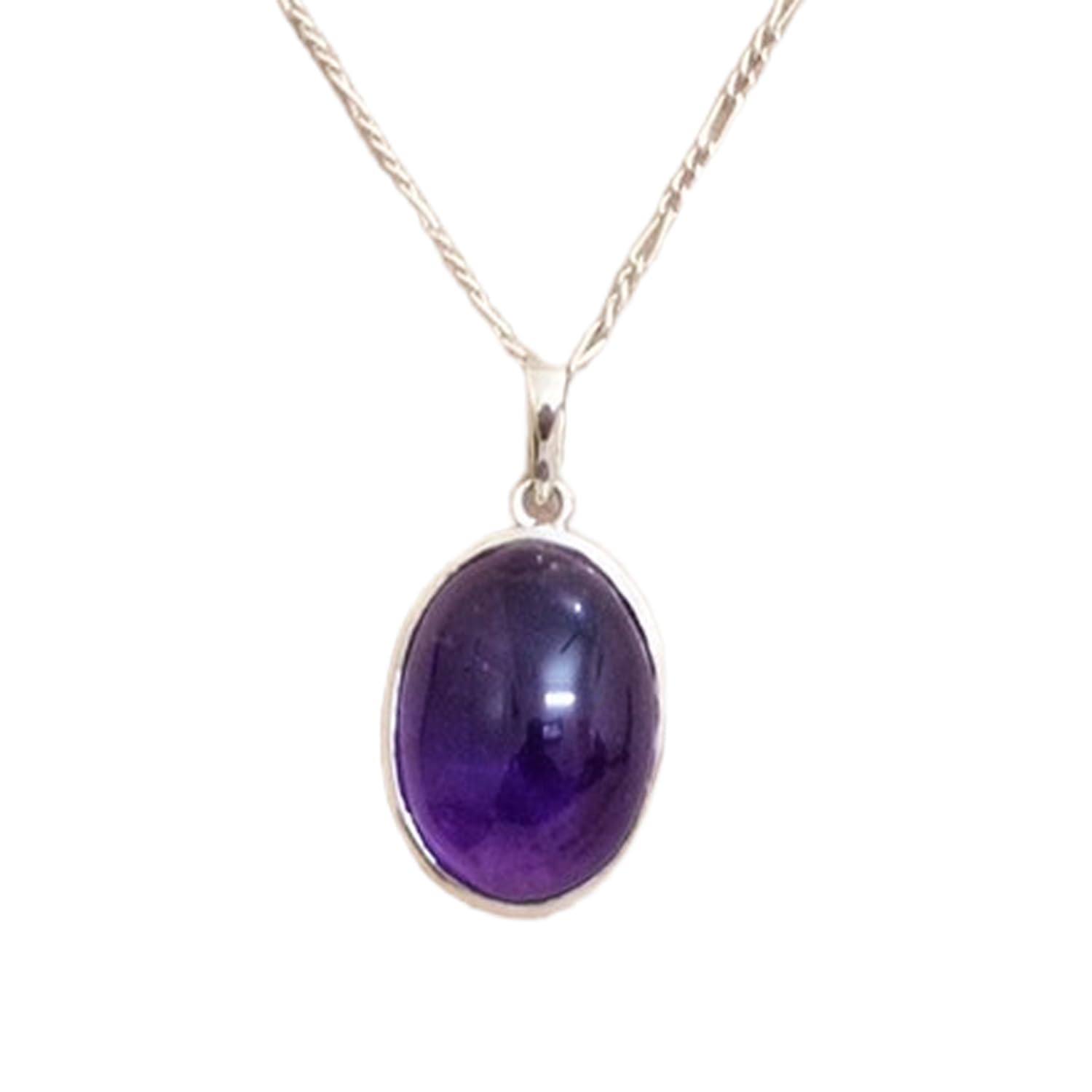 Pendentif améthyste bleue et argent 925, source de paix intérieure