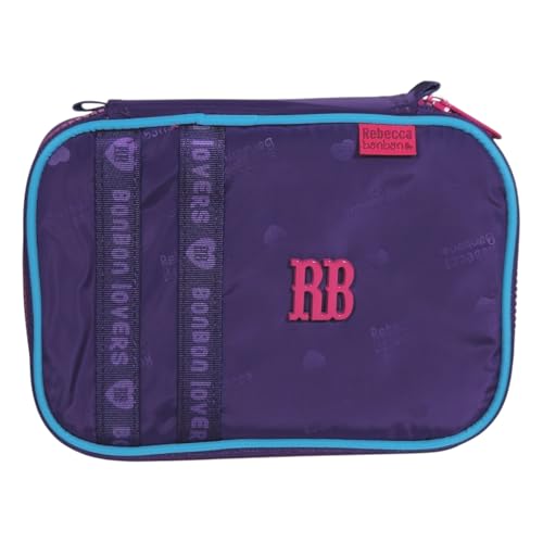 Estojo Rebecca Bonbon Box Nylon Logo Escolar 36 Elásticos (Lilás)