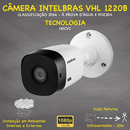 Kit Cftv 8 Cameras Full Hd VHL 1220 Dvr Intelbras 3008-C 2TB