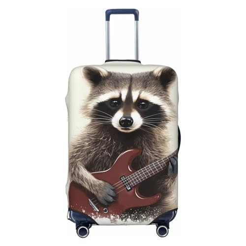 Travel Luggage Covers For Suitcase, Funny Raccoon Elastic Suitcase Protector Washable Anti-Scratch Suitcase Baggage Cover Luggage Protector Fits 18-32 Inch Luggage
