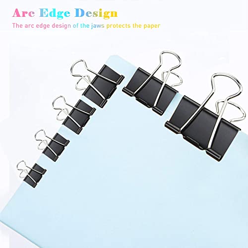 Medium Binder Clips, 48 Pack, 1-1/4 Inch, 1.25 Inch, Standard 32mm, Black, Capacity 0.6 Inch, Fold Clamp, Paper Clips, Office and School Supplies image 6