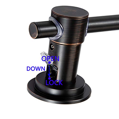 JIEPAI Suction Cup Towel Bar 24 Inch Oil Rubbed Bronze,Removable Modern Vacuum Suction Towel Holder for Bathroom Door Adhesive Towel Bar Suction Towel Rack Holde