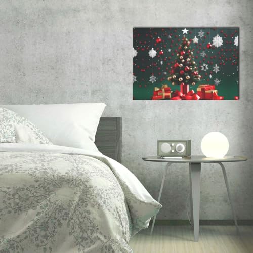 Toile murale moderne sapin de Noël prête à suspendre sans effort