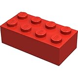  LEGO Classic 100 Stück 2 x 4 Steine mit Steinetrenner (rot)