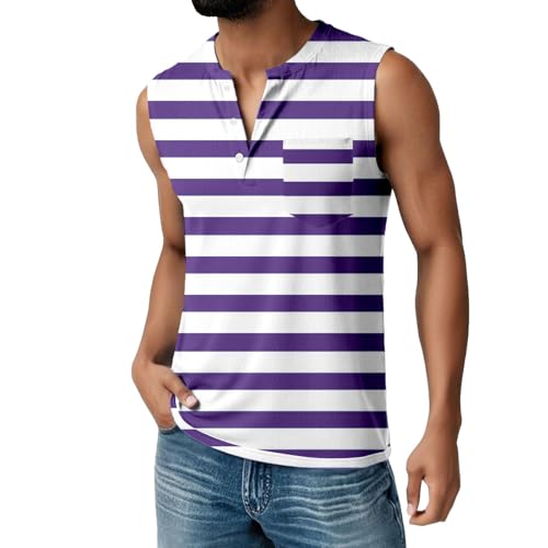 Débardeur homme imprimé dégradé violet coupe ample en jean