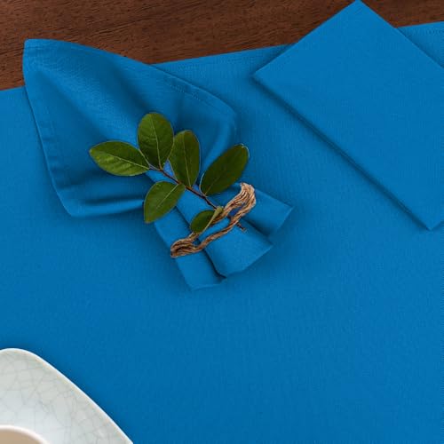 Image of Ruvanti Cloth Napkins Set of 12, 18x18 Inches Napkins Cloth Washable, Soft, Durable, Absorbent, Cotton Blend. Table Dinner Napkins Cloth for Hotel, Lunch, Restaurant, Wedding Event, Parties - Blue