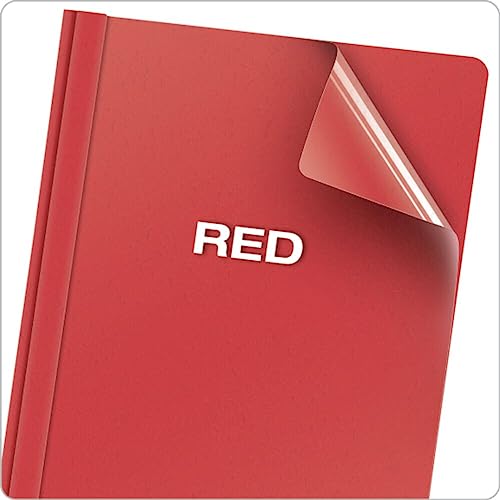 Oxford Clear Front Report Covers, Red, Letter Size, 25 Per Box (55811Ee) #TOP5