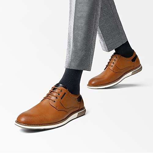 Image of Bruno Marc Men's Dress Oxfords Casual Derby Sneakers, Brown, 9.5 Wide