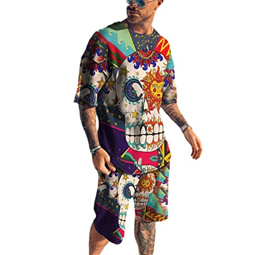 Survêtement homme t-shirt et short imprimé 3D 721 XXL