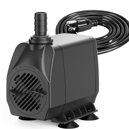 Image of Knifel Submersible Water Pump 660GPH with Auto Shut Off 8.2ft High Lift | Protection for Fountains, Hydroponics, Ponds, waterfall, Aquariums & More