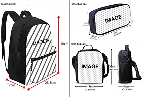 HUIACONG Pink Cat Girls Backpack Age 8-10/10-12 Years Old,Teenage Elementary School Bookbag with Lunch Box and Pencil Case Kids Primary School Bags Set 3 in 12