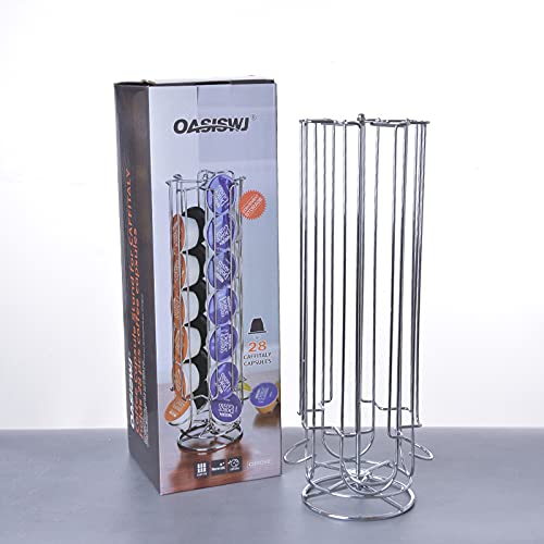 28 Capsule Coffee Pod Stand Rack Holders for Nescafe Dolce Gusto (28 Pods) Silver YZ1373