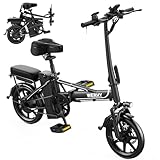 WERHY Y6/Y6PRO Electric Bike for Adults, 750W Peak Motor, 22MPH Max Speed Folding Ebike, 499.2/748.8Wh Battery, 14' Adults Electric Bicycles, Max 28-40 Miles Range, Mini E Bikes (748.8Wh-40 Miles)