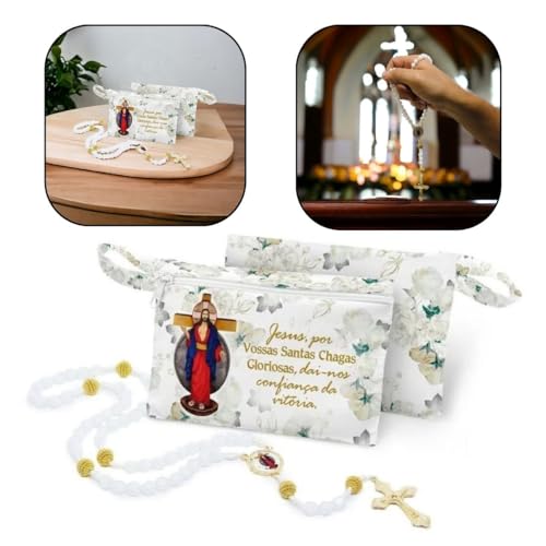 Terço Jesus das Santas Chagas Acrílico na Bolsinha