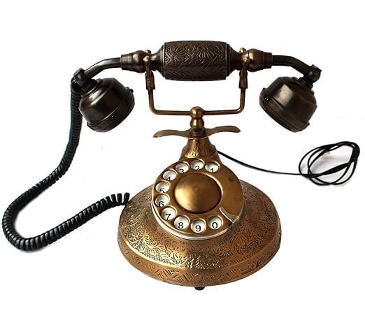 Decor Antique Brass landline Rotary Working Telephone Antique Finish for Working All Connection-image-7