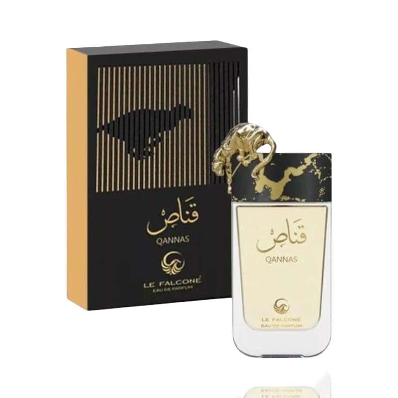 Qannas Eau de Parfum, Premium Luxury Fragrance, Gold and Black Decorative Bottle 3 fl oz