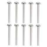 Bonsicoky 10 Pcs M6-1.0 x 60mm Flat Round Head Hex Socket Cap Screws Bolts, 304 Stainless Steel Connection Bolts Screws for Furniture, Bed, Chairs
