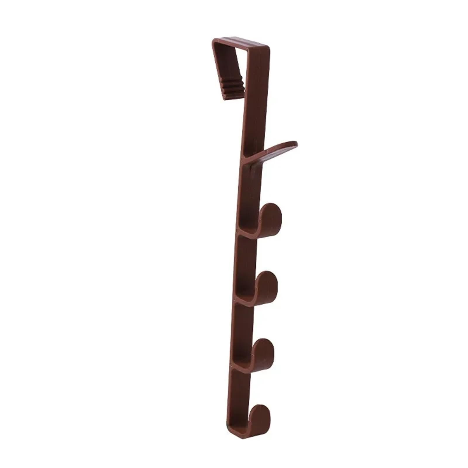 YILWPV 12pcs Bedroom Door Hanger Clothes Hanging Rack Over The Plastic Home Storage Organization Hooks(Brown)