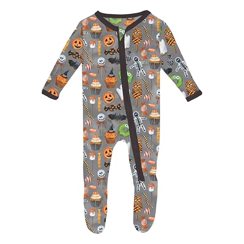 KicKee Spooky Soft Halloween Zip Footie – Cozy One-Piece Pajamas for Babies and Toddlers