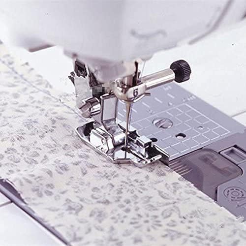 1/4'' Quilting Patchwork Sewing Machine Presser Foot with Edge Guide - Fits All Low Shank Snap-On Singer, Brother, Babylock, Euro-Pro, Janome, Juki, Kenmore, New Home, White, Simplicity, Elna