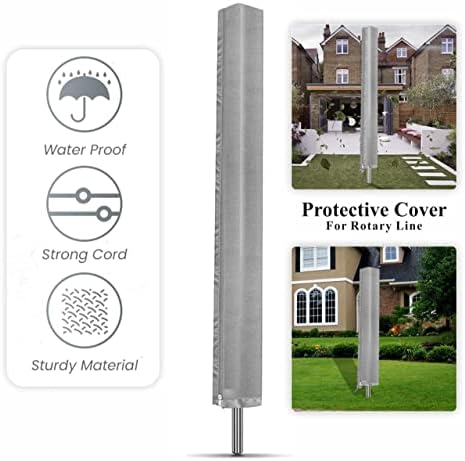 LORD C Whirly Cover Rotary Washing Line Cover Clothes Airer Outdoor Garden Dryer thin Rotary Windproof Waterproof Durable And Rot Proof Material 148x30cm Approx. In Size (Pack Of 1) (grey)