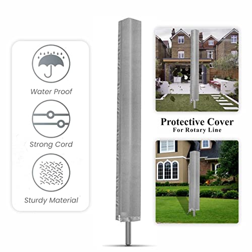 LORD C Whirly Cover Rotary Washing Line Cover Clothes Airer Outdoor Garden Dryer thin Rotary Windproof Waterproof Durable And Rot Proof Material 148x30cm Approx. In Size (Pack Of 1) (grey) - Image 3